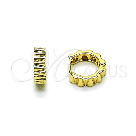 Argolla Huggie 02.195.0398.14 Oro Laminado, Diamantado, Tono Dorado