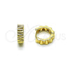 Argolla Huggie 02.195.0398.14 Oro Laminado, Diamantado, Tono Dorado