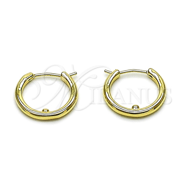 Argolla Pequeña 02.195.0401.16 Oro Laminado, Pulido, Tono Dorado