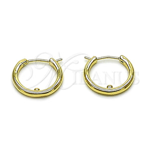 Argolla Pequeña 02.195.0401.16 Oro Laminado, Pulido, Tono Dorado