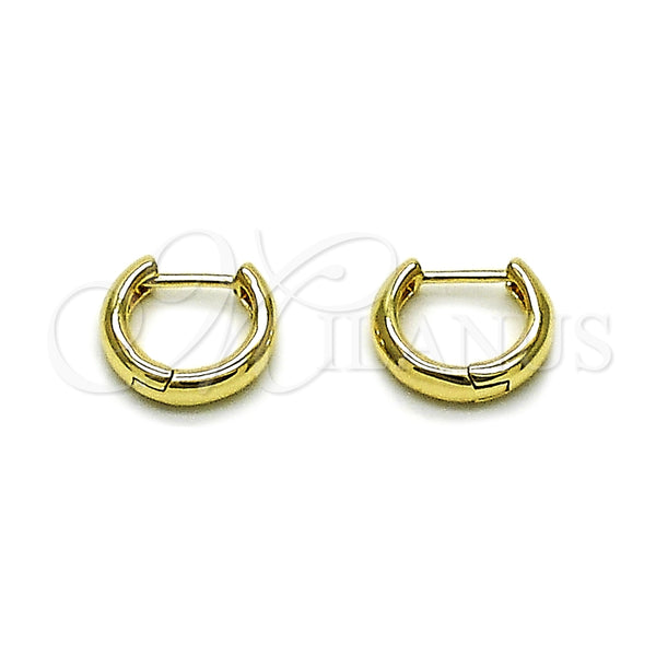 Argolla Huggie 02.195.0403.12 Oro Laminado, Pulido, Tono Dorado