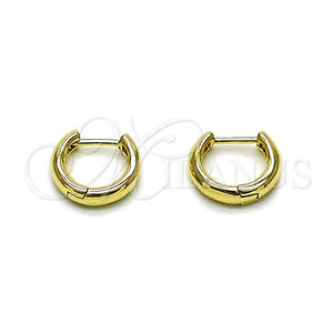 Argolla Huggie 02.195.0403.12 Oro Laminado, Pulido, Tono Dorado