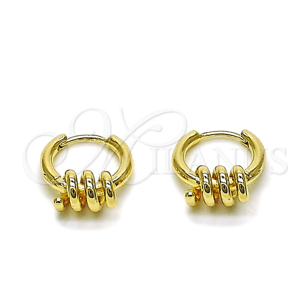 Argolla Huggie 02.195.0405.14 Oro Laminado, Diseño de Espiral, Pulido, Tono Dorado