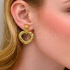 Arete Dormilona 02.282.0128 Oro Laminado, Diseño de Corazón y Torcido, Pulido, Tono Dorado