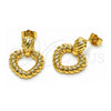 Arete Dormilona 02.282.0128 Oro Laminado, Diseño de Corazón y Torcido, Pulido, Tono Dorado