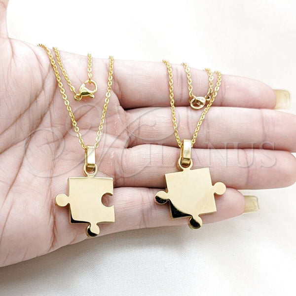 Collares con Dije 04.116.0064 Acero Inoxidable, Pulido, Tono Dorado (Thickness, 22 Inches Length)