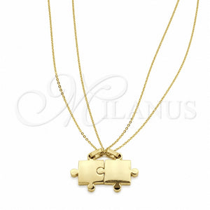 Collares con Dije 04.116.0064 Acero Inoxidable, Pulido, Tono Dorado (Thickness, 22 Inches Length)