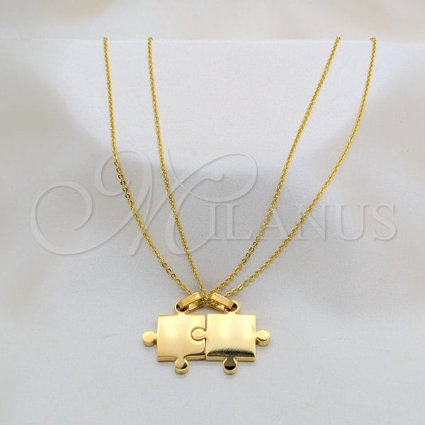 Collares con Dije 04.116.0064 Acero Inoxidable, Pulido, Tono Dorado (Thickness, 22 Inches Length)