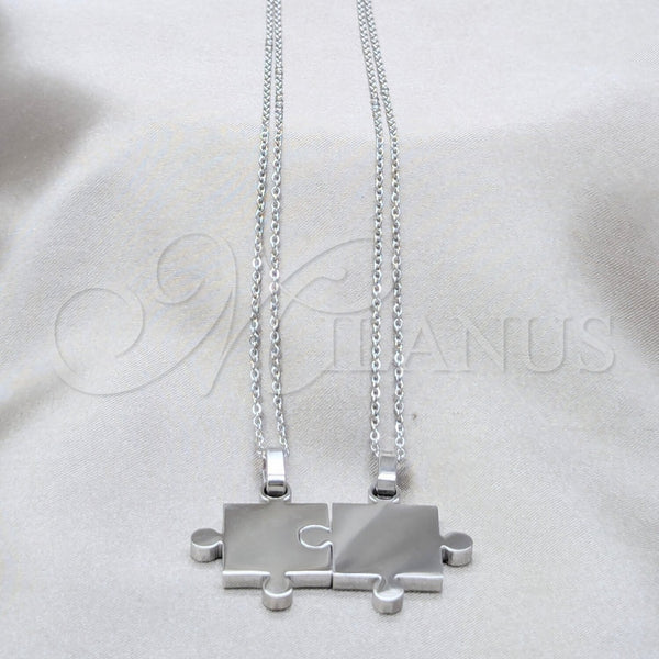Collares con Dije 04.116.0064.1 Acero Inoxidable, Pulido, Rodinado (Thickness, 22 Inches Length)