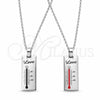 Collares con Dije 04.116.0065.1 Acero Inoxidable, Diseño de Amor, con Cristal Blanca, Pulido, Rodinado (Grosor 01.1 MM, 22 Pulgadas de Largo)