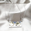Collares con Dije 04.116.0066 Acero Inoxidable, Diseño de Amor, con Blanca Cristal, Pulido, Dos Tonos (Thickness, 22 Inches Length)