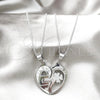 Collares con Dije 04.116.0067 Acero Inoxidable, Diseño de Corazón, con Blanca Cristal, Pulido, Rodinado (Thickness, 22 Inches Length)