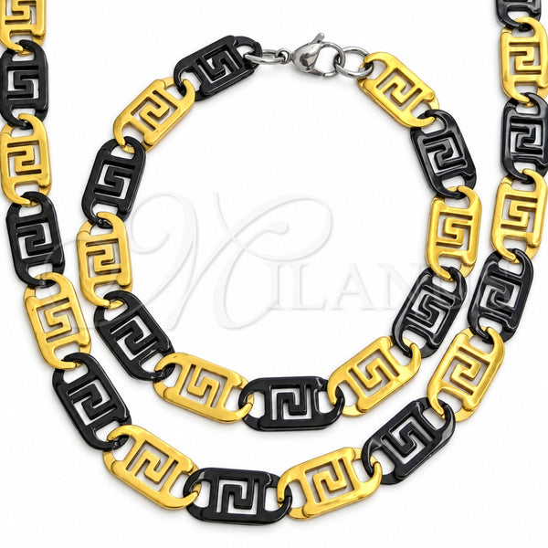 Collar y Pulsera 06.116.0096 Acero Inoxidable, Pulido, Tono Dorado