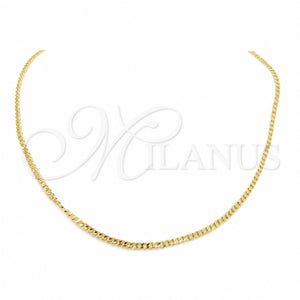 Gargantilla Basica 04.116.0080 Acero Inoxidable, Pulido, Tono Dorado (01 MM Thickness, 18 Inches Length)