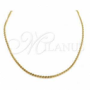 Gargantilla Basica 04.116.0081 Acero Inoxidable, Pulido, Tono Dorado (01 MM Thickness, 18 Inches Length)