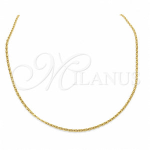 Gargantilla Basica 04.116.0082 Acero Inoxidable, Pulido, Tono Dorado (01 MM Thickness, 18 Inches Length)