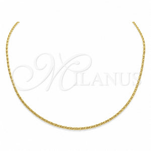 Gargantilla Basica 04.116.0083.18 Acero Inoxidable, Pulido, Tono Dorado (01 MM Thickness, 18 Inches Length)