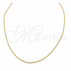 Gargantilla Basica 04.116.0086.18 Acero Inoxidable, Pulido, Tono Dorado (01 MM Thickness, 18 Inches Length)