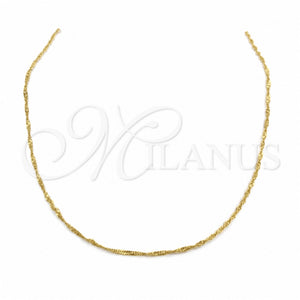 Gargantilla Basica 04.116.0087.18 Acero Inoxidable, Pulido, Tono Dorado (01 MM Thickness, 18 Inches Length)