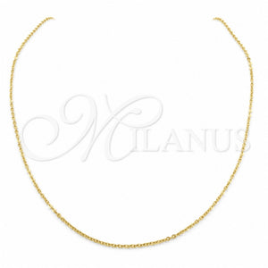 Gargantilla Basica 04.116.0088.18 Acero Inoxidable, Pulido, Tono Dorado (01 MM Thickness, 18 Inches Length)