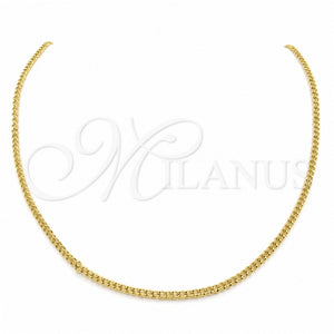 Gargantilla Basica 04.116.0092.18 Acero Inoxidable, Pulido, Tono Dorado (01 MM Thickness, 18 Inches Length)