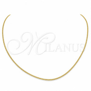 Gargantilla Basica 04.116.0093.18 Acero Inoxidable, Pulido, Tono Dorado (01 MM Thickness, 18 Inches Length)