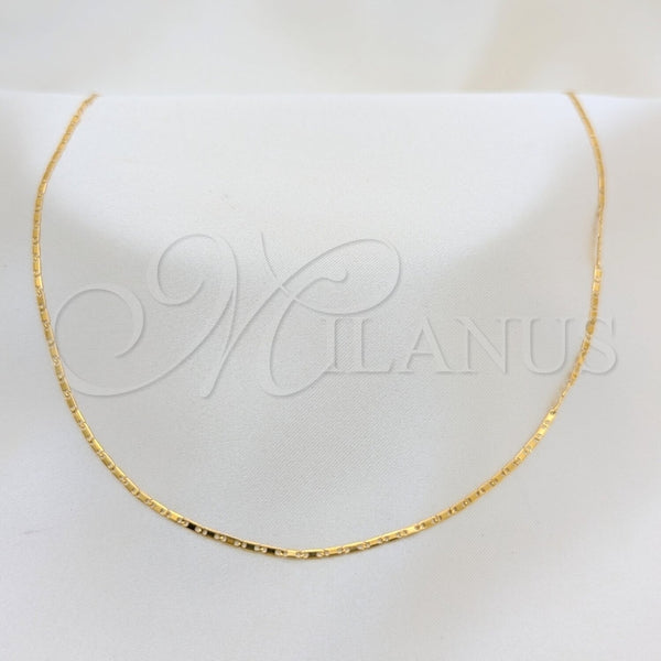 Gargantilla Basica 04.116.0094.18 Acero Inoxidable, Pulido, Tono Dorado (01 MM Thickness, 18 Inches Length)