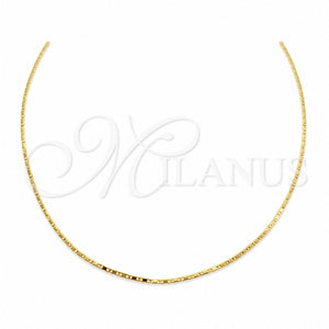 Gargantilla Basica 04.116.0094.18 Acero Inoxidable, Pulido, Tono Dorado (01 MM Thickness, 18 Inches Length)
