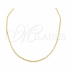 Gargantilla Basica 04.116.0095.18 Acero Inoxidable, Pulido, Tono Dorado (01 MM Thickness, 18 Inches Length)