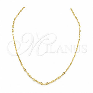 Gargantilla Basica 04.116.0098.18 Acero Inoxidable, Pulido, Tono Dorado (01 MM Thickness, 18 Inches Length)