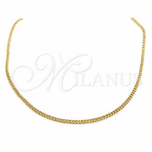Gargantilla Basica 04.116.0104.18 Acero Inoxidable, Pulido, Tono Dorado (01 MM Thickness, 18 Inches Length)