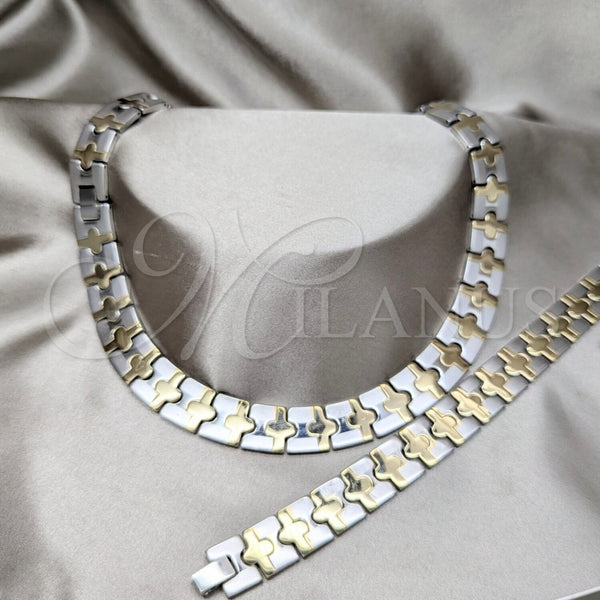 Collar y Pulsera 06.116.0103 Acero Inoxidable, Pulido, Dos Tonos