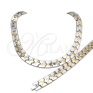 Collar y Pulsera 06.116.0103 Acero Inoxidable, Pulido, Dos Tonos