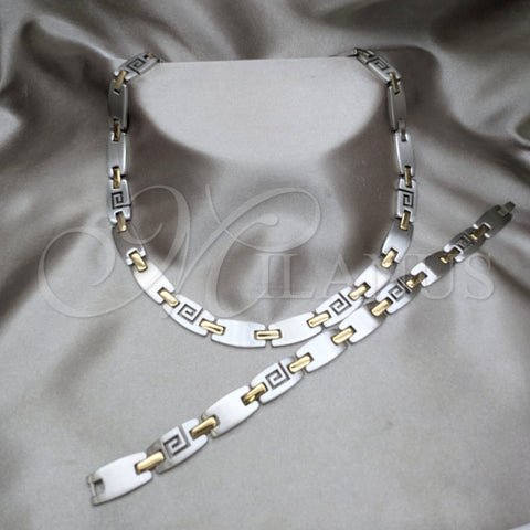 Collar y Pulsera 06.116.0104 Acero Inoxidable, Pulido, Dos Tonos