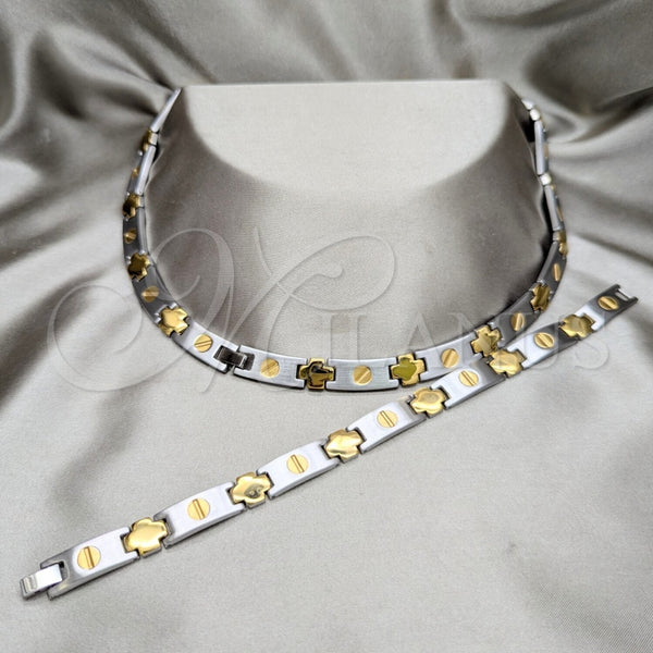 Collar y Pulsera 06.116.0108 Acero Inoxidable, Pulido, Dos Tonos