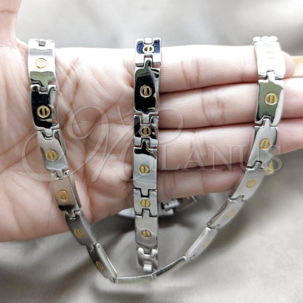 Collar y Pulsera 06.116.0109 Acero Inoxidable, Pulido, Dos Tonos