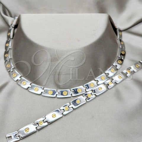 Collar y Pulsera 06.116.0109 Acero Inoxidable, Pulido, Dos Tonos