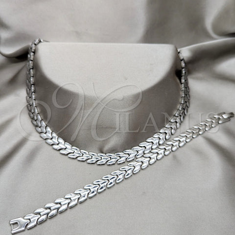 Collar y Pulsera 06.116.0110 Acero Inoxidable, Pulido, Rodinado