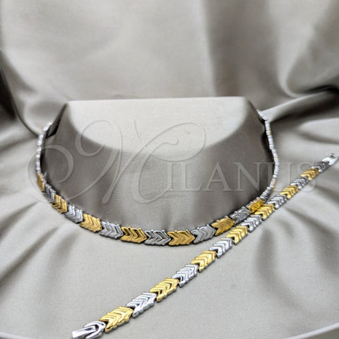 Collar y Pulsera 06.116.0111 Acero Inoxidable, Pulido, Dos Tonos
