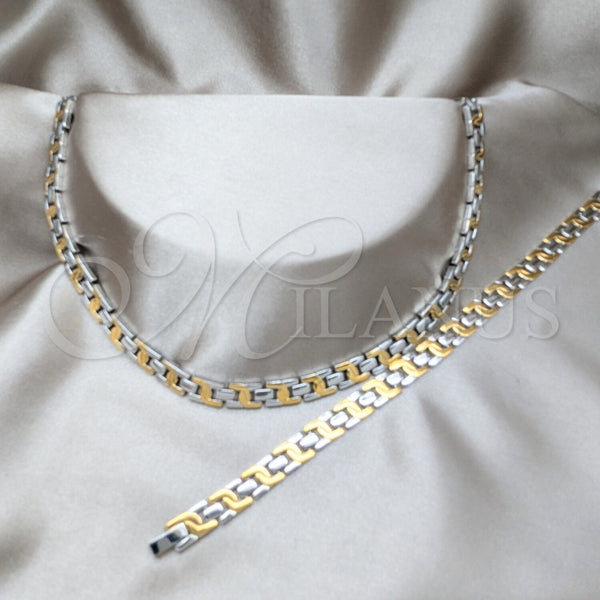 Collar y Pulsera 06.116.0112 Acero Inoxidable, Pulido, Dos Tonos