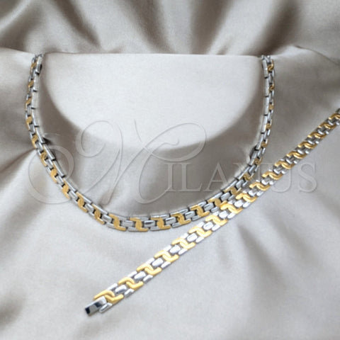 Collar y Pulsera 06.116.0112 Acero Inoxidable, Pulido, Dos Tonos