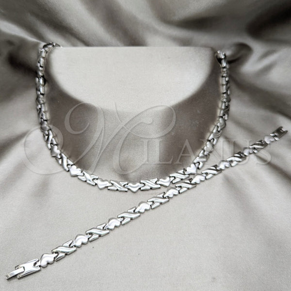 Collar y Pulsera 06.116.0114 Acero Inoxidable, Pulido, Rodinado
