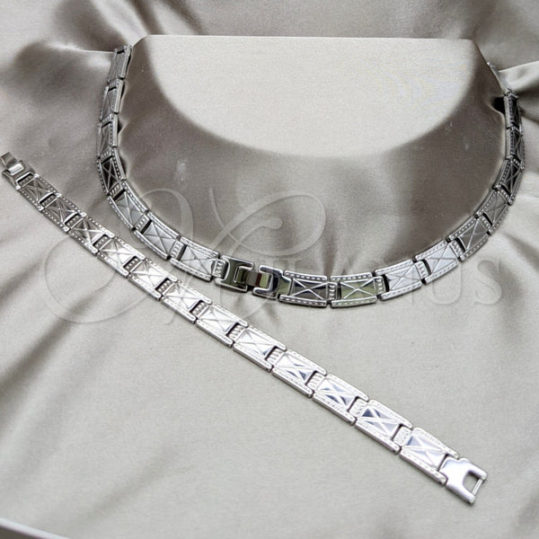 Collar y Pulsera 06.116.0119 Acero Inoxidable, Pulido, Rodinado