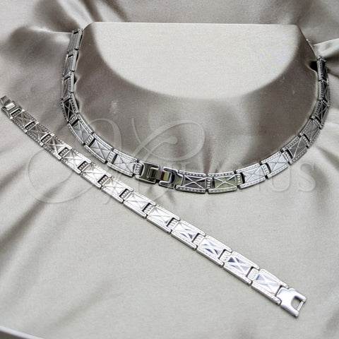 Collar y Pulsera 06.116.0119 Acero Inoxidable, Pulido, Rodinado