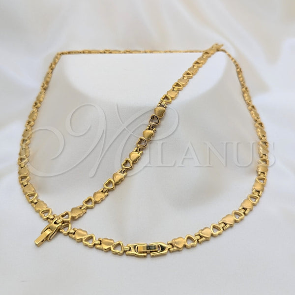 Collar y Pulsera 06.116.0121 Acero Inoxidable, Pulido, Tono Dorado