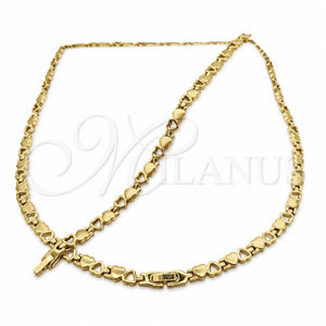 Collar y Pulsera 06.116.0121 Acero Inoxidable, Pulido, Tono Dorado