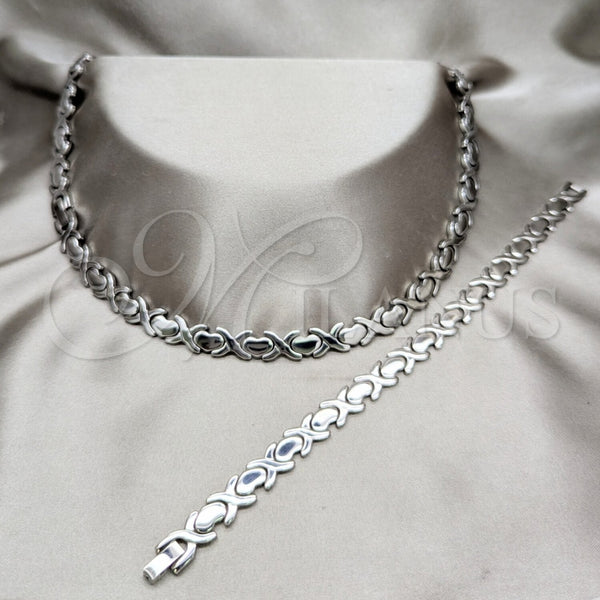 Collar y Pulsera 06.116.0122 Acero Inoxidable, Pulido, Rodinado