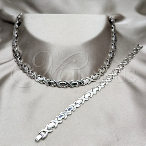 Collar y Pulsera 06.116.0122 Acero Inoxidable, Pulido, Rodinado
