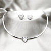Collar y Dije 06.116.0126 Acero Inoxidable, Diseño de Corazón, con Blanca Cristal, Pulido, Rodinado