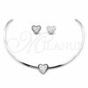 Collar y Dije 06.116.0126 Acero Inoxidable, Diseño de Corazón, con Cristal Blanca, Pulido, Rodinado